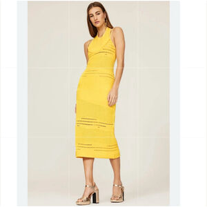 Esteban Cortazar Crochet Knit Midi Dress